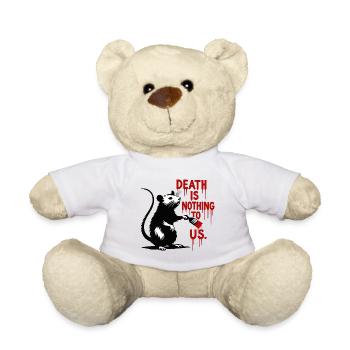 Rat avec du sang écrivant message de mort - Nounours - blanc - Devant