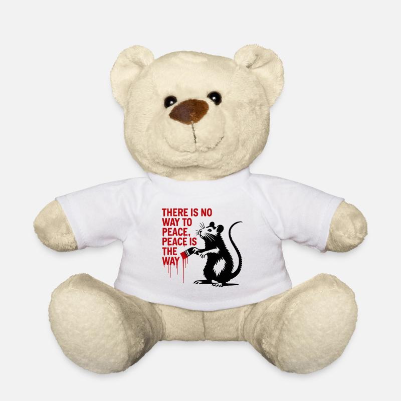 Peace ist der Weg – Blutfarbige Typo - Teddy - Weiß