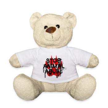Stop Animal abuse - Teddy Bear - white - Front