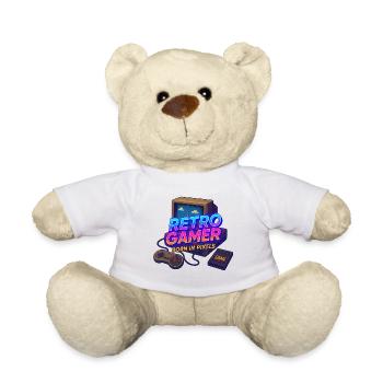 Retro Gamer Born in Pixels - Teddy Bear - white - Front
