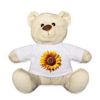 Sunflower – nature motif full of summer and freedom of life - Teddy Bear - white - Front