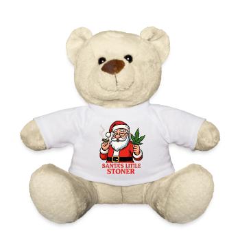 Santa's Little Stoner - Teddy Bear - white - Front