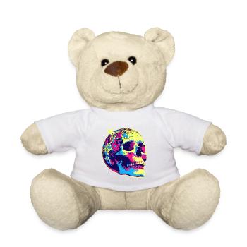 Neon Disco Totenschädel - Teddy - Weiß - Vorne
