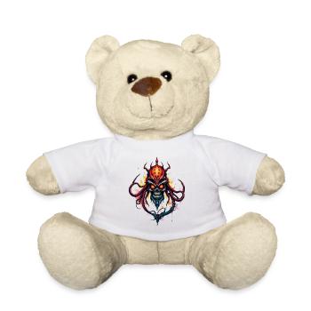 Tentakelskull Horror Kunst Druck - Teddy - Weiß - Vorne