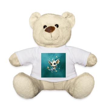 Steampunk Dragon Blue Monocle - Teddy Bear - white - Front