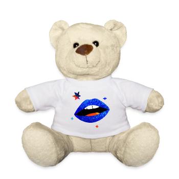 Elektrischer blauer Lippenpopp - Teddy - Weiß - Vorne