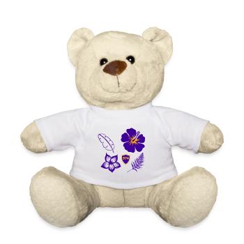 Purple Hibiscus Shield 974 - Teddy Bear - white - Front