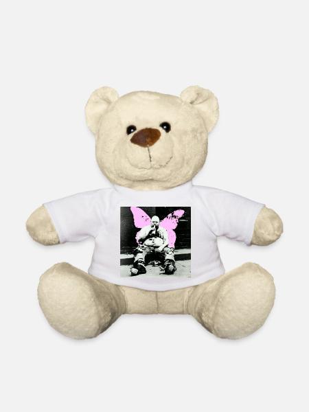 Pinker Schmetterling Mann - Teddy - Weiß