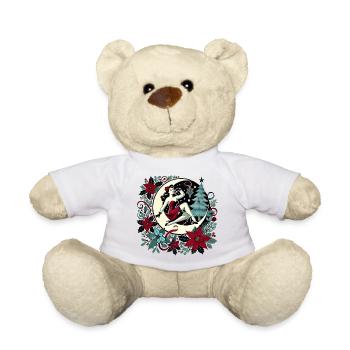 Couronne de Noël Pin-up au clair de lune - Nounours - blanc - Devant