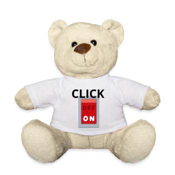 Retro OFF ON Schalter Rot - Klick - Teddy - Weiß - Vorne