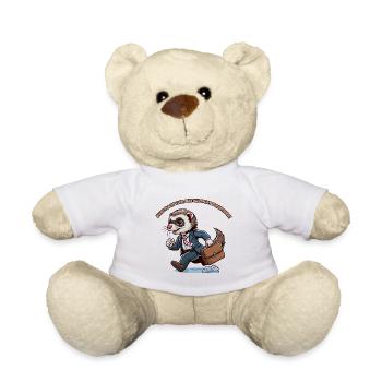 Furet fuyant le travail, heure de fermeture - Nounours - blanc - Devant