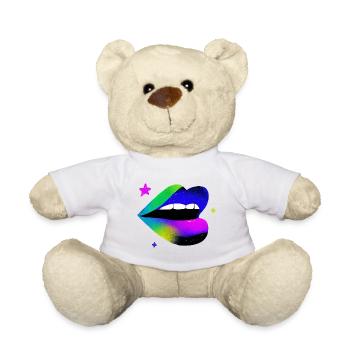 Regenbogen Lippe Graffiti Pop Art - Teddy - Weiß - Vorne