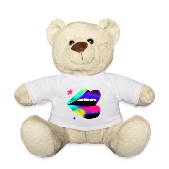 Prismatische Regenbogenlippen Pop Art - Teddy - Weiß - Vorne