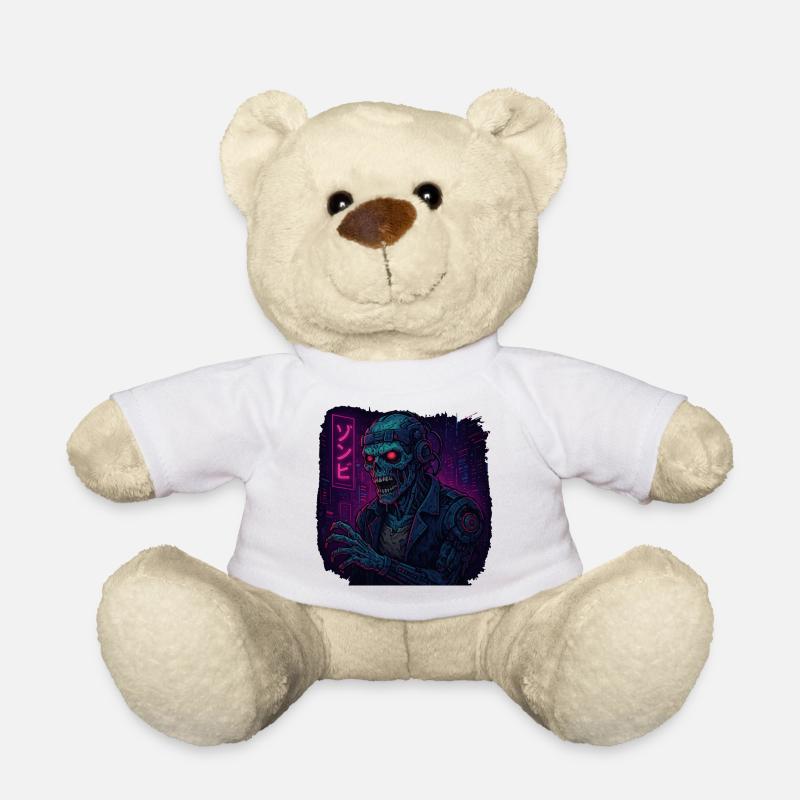 Cyberpunk Undead Warrior - Teddy Bear - white