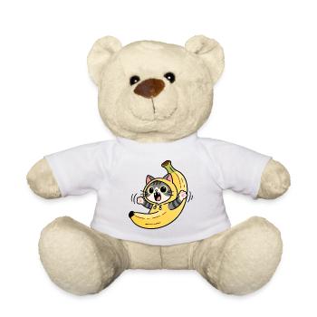 Chat Banane Kawaii - Nounours - blanc - Devant