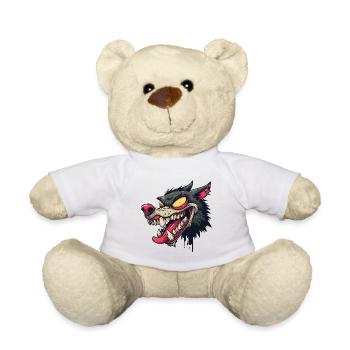 Ferocious Graffiti Wolf Head - Teddy Bear - white - Front
