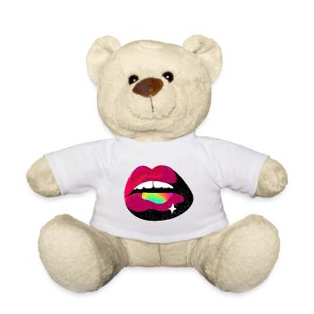 Kosmischer Regenbogen Lippenkuss - Teddy - Weiß - Vorne