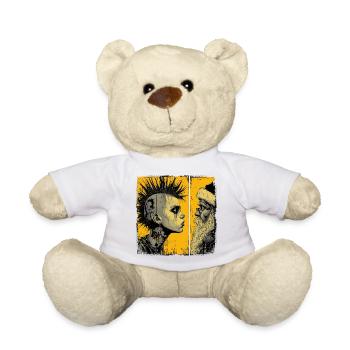 Punk meets Santa Claus - Teddy Bear - white - Front