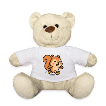 Happy squirrel on the run - Teddy Bear - white - Front