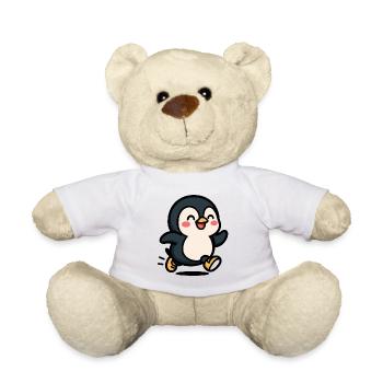 Pingouin en mouvement : saut joyeux - Nounours - blanc - Devant