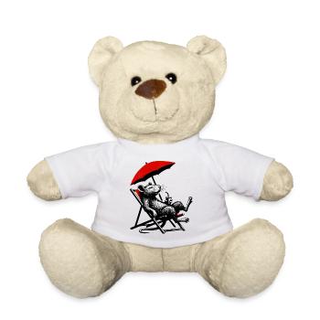 Ratte am Strand mit Cocktail - Teddy - Weiß - Vorne