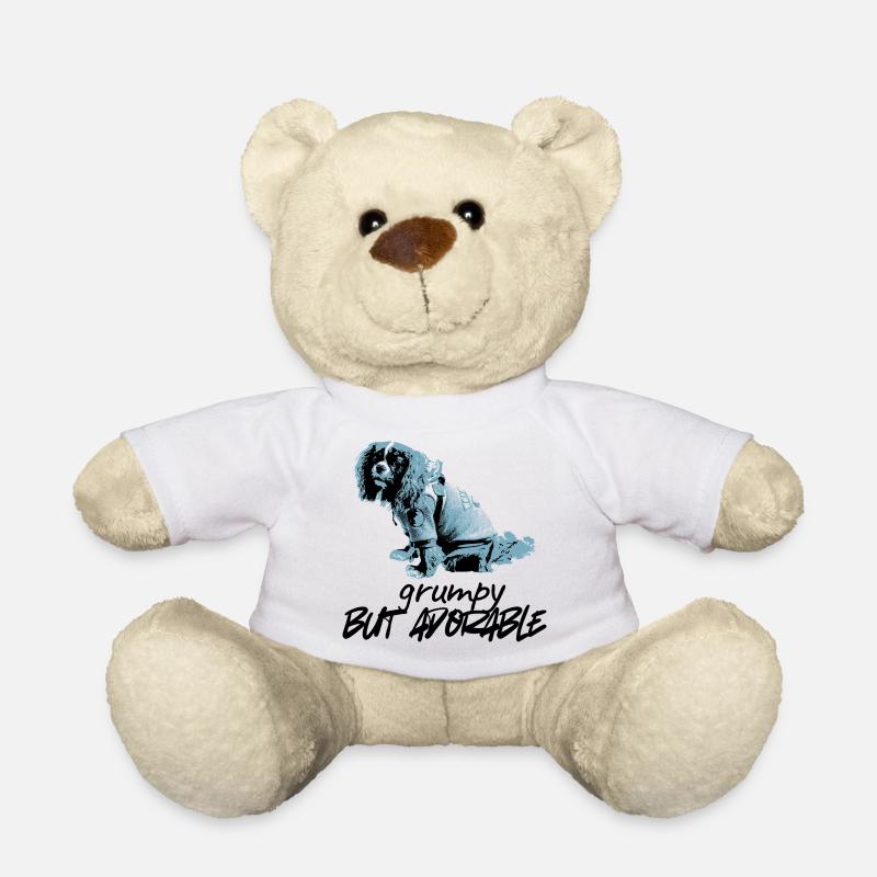 Blue Dog Portrait in Stencil Style - Teddy Bear - white