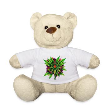 Feuer Mandala Cannabisblatt Stern - Teddy - Weiß - Vorne