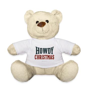 Howdy Christmas Western Humor - Teddy Bear - white - Front