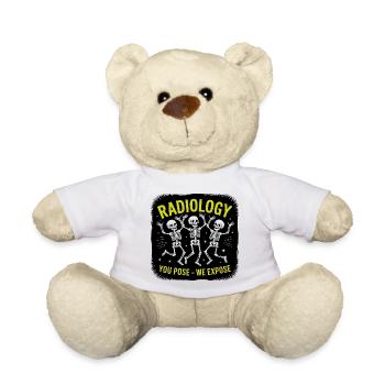 Radiology Posing Skeletons "You Pose - We Expose" - Teddy Bear - white - Front