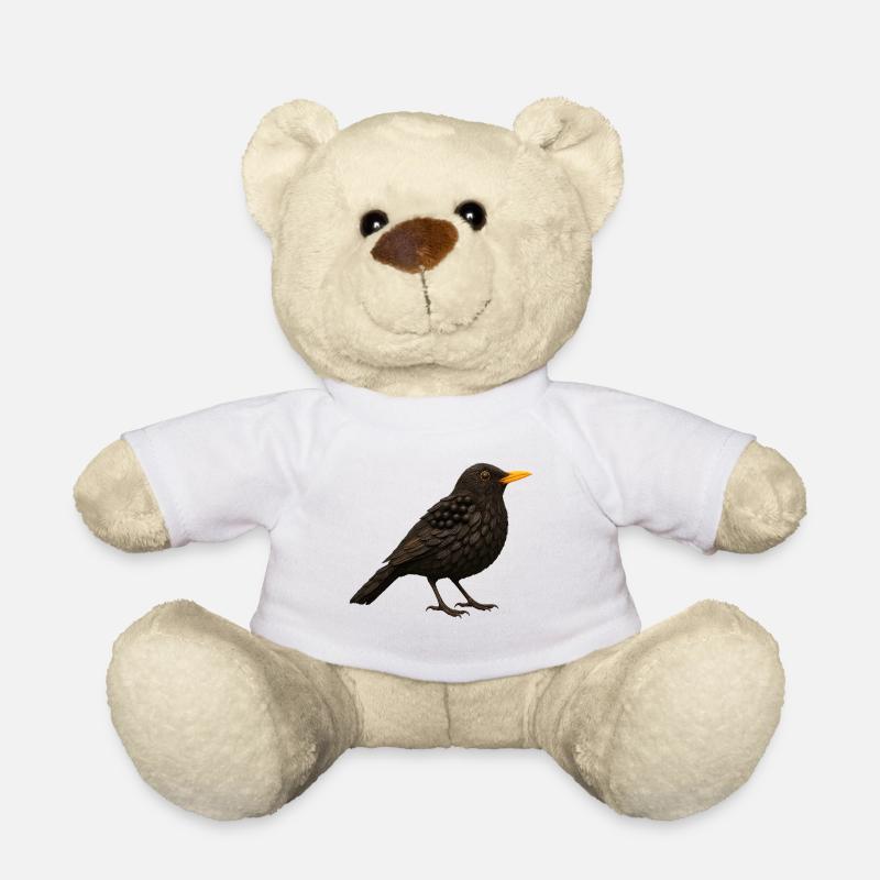 Amsel im Naturlook - Teddy - Weiß