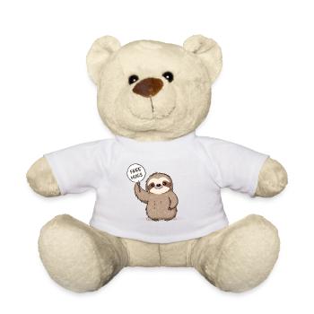 Cute Sloth with Free Hugs Sign - Teddy Bear - white - Front