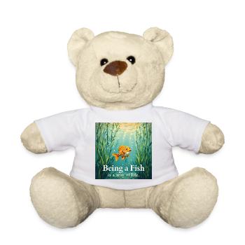 « Être un poisson est un mode de vie. » - Nounours - blanc - Devant