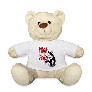 Make Love Not Votes Katze - Teddy - Weiß - Vorne