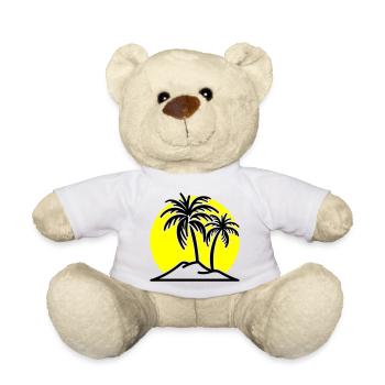 Palm Tree Symbol Beach Island - Teddy Bear - white - Front