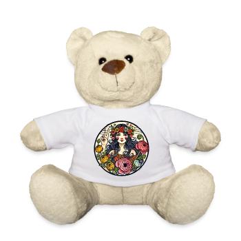 Blumengöttin Peace-Zeichen - Teddy - Weiß - Vorne