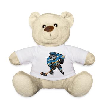 Cooler Pitbull mit Hockeyspieler Eishockey Spaß - Teddy Bear - white - Front