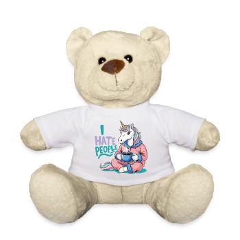 Einhorn Kaffee Morgenmuffel Lustig Introvertiert - Teddy - Weiß - Vorne