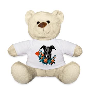 Galgo Blackbeauty Nr01 - Teddy Bear - white - Front