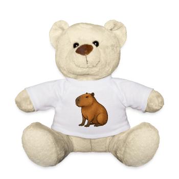 Warm Capibara Portrait - Teddy Bear - white - Front