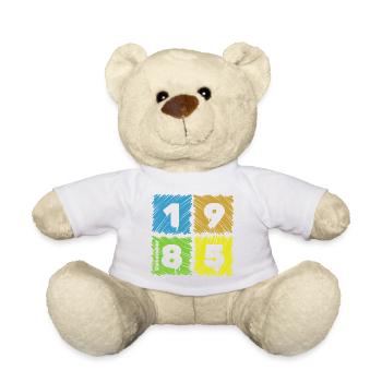 40. Geburtstag Farbige Patches depuis 12/1985 - Nounours - blanc - Devant