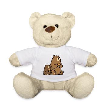 Familie Bär Bären Vater Sohn Hamburger Burger Papa - Teddy - Weiß - Vorne
