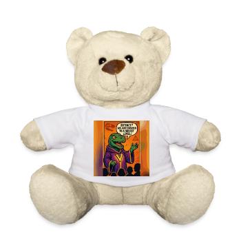 Secret Level Dinosaur – Funny Conspiracy - Teddy Bear - white - Front