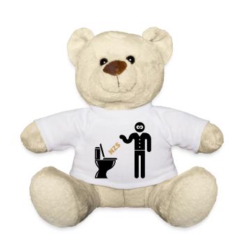 NZS Into the Toilet, Into the Toilet! Opposite Right POS 2C - Teddy Bear - white - Front
