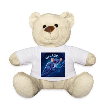 Galago Night Eyes Soft Toy Charm - Teddy Bear - white - Front