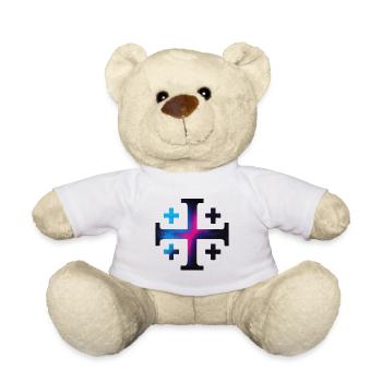 Cairo's Cross (Jerusalem Cross) – Midnight - Teddy Bear - white - Front