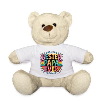 Bester Papa Ever bunte Typo Kollage - Teddy - Weiß - Vorne