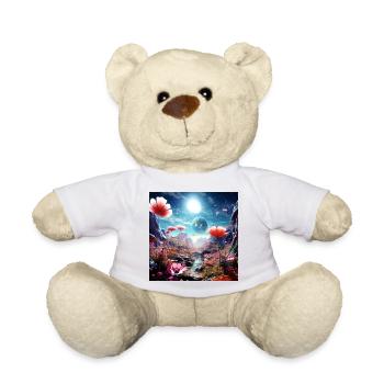 Ferne Blütenwelt im Sternenhimmel - Teddy - Weiß - Vorne