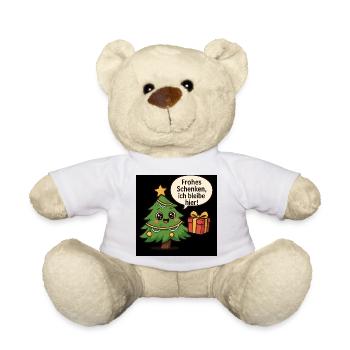 Fröhliches Schenken Weihnachtsbaum - Teddy - Weiß - Vorne
