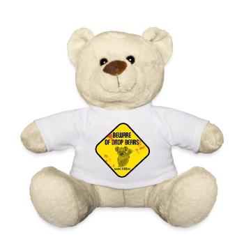Warning Sign Drop Bears - Teddy Bear - white - Front