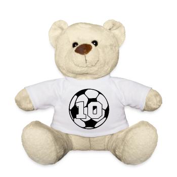 Number 10 football - 10th anniversary - Teddy Bear - white - Front